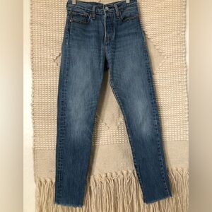 Levi's Ankle Cropped Jeans White Cone Denim SZ 25